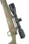 SOLD! Hunt Ready Package: Long Range Hunter in 7mm PRC, rifle with scope mounted on a camouflage stock.