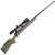 Hunt Ready Package: Long Range Hunter in 300 Win Mag, 24-inch barrel, OD Green with T/B Web camouflage stock, mounted scope for precision hunting.