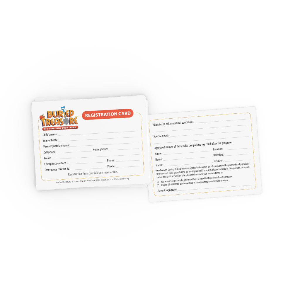 Buried Treasure Registration Card (10pk)