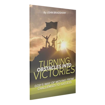 Front cover of the pocketbook "Turning Obstacles Into Victories" by John Bradshaw.