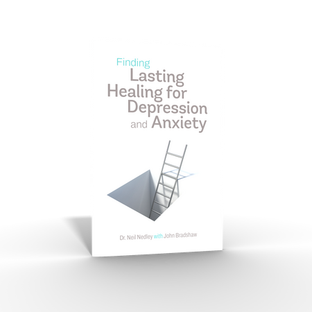 Front cover of the pocketbook "Finding Lasting Healing for Depression and Anxiety" by John Bradshaw.