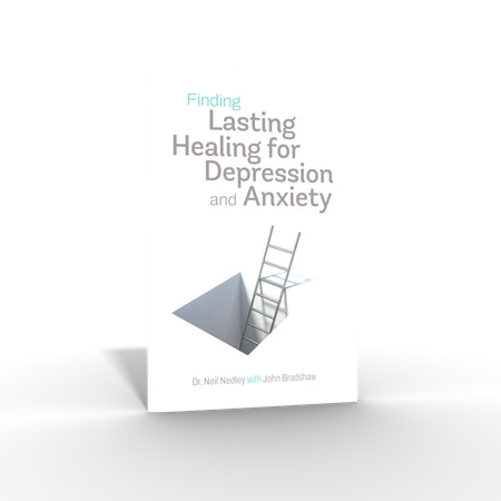 Front cover of the pocketbook "Finding Lasting Healing for Depression and Anxiety" by John Bradshaw.