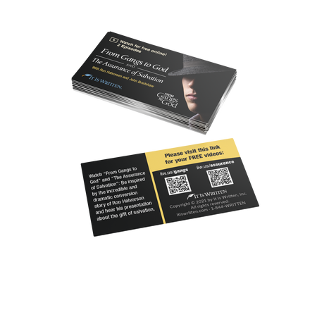 Media Sharing Cards - Assurance of Salvation/From Gangs to God (Pack of 100) Media Sharing Cards - Assurance of Salvation/From Gangs to God (Pack of 100)