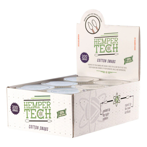 Hemper Tech - Cotton Swabs 200ct - 6 Pcs Display Box