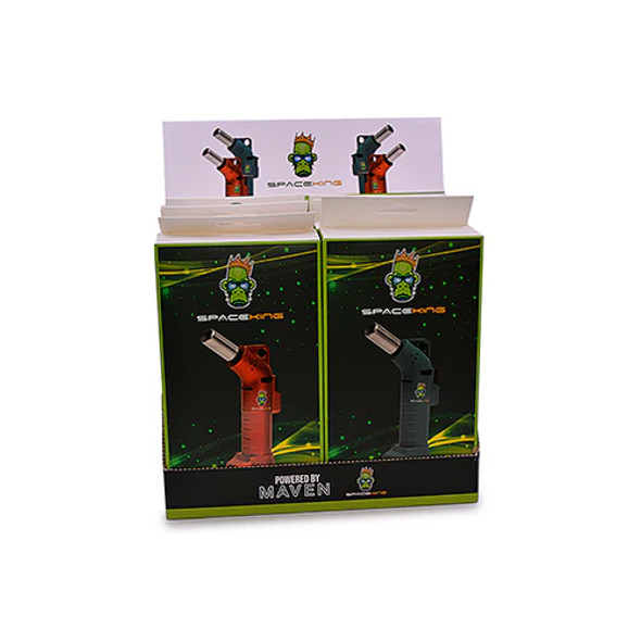 MAVEN/SPACE KING - TORCH LIGHTER DISPLAY BOX POWERED BY MAVEN - RED/GREEN