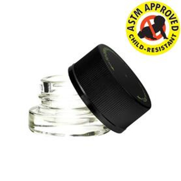 5ML Jar Clear Glass Concentrate Container With Black Lid