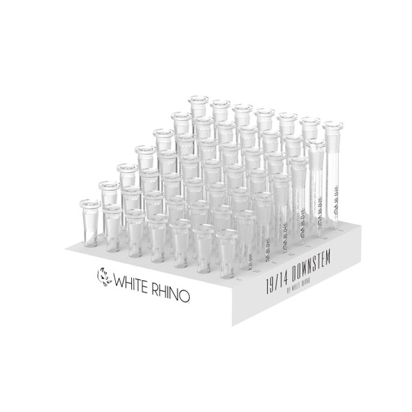 WHITE RHINO - 19/14 GLASS ON GLASS DOWNSTEM WHITE RHINO - 19/14 GLASS ON GLASS DOWNSTEM