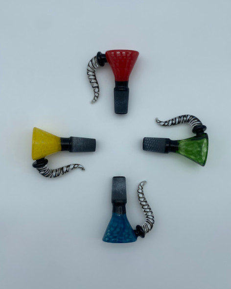 GLASS BOWL - CC423 - FULL COLOR HORN - MIXED COLORS [14MM]