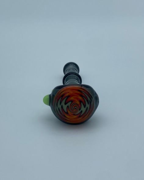 HAND PIPE - CS108-3 - TRANSLUSCENT WIG WAG - GREEN