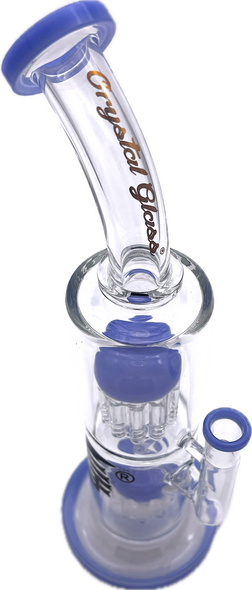 12" CRYSTAL GLASS TWO CHAMBER WATER PIPE 4098