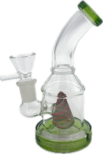 6" COLOR SWIRL CONE PERC W/ COLOR RIM WATER PIPE