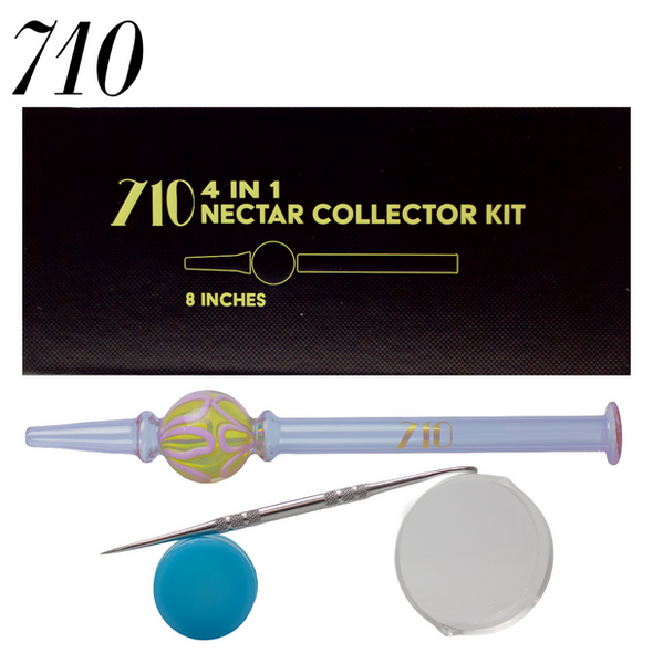 710 NECTAR COLLECTOR KIT - 8" MARBLE BUBBLE DAB STRAW