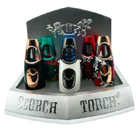 SCORCH TORCH - DISPLAY OF 9 - 61800 - HAND HELD SINGLE FLAME TORCH GRAFFITI