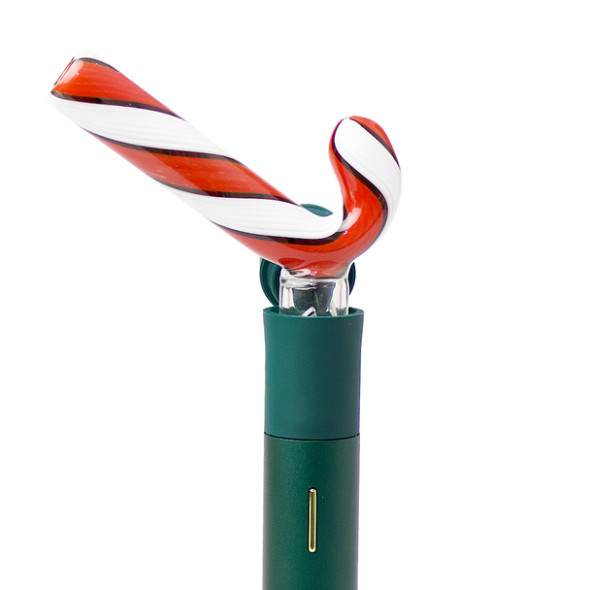 2.7" CANDY CANE - PUFFCO PIVOT GLASS MOUTHPIECE ATTACHMENT/ YT22