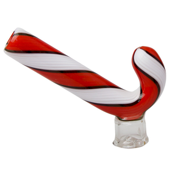 2.7" CANDY CANE - PUFFCO PIVOT GLASS MOUTHPIECE ATTACHMENT/ YT22