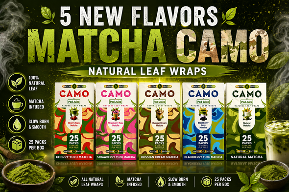 CAMO X POD JUICE NATURAL LEAF WRAPS - MATCHA EDITION