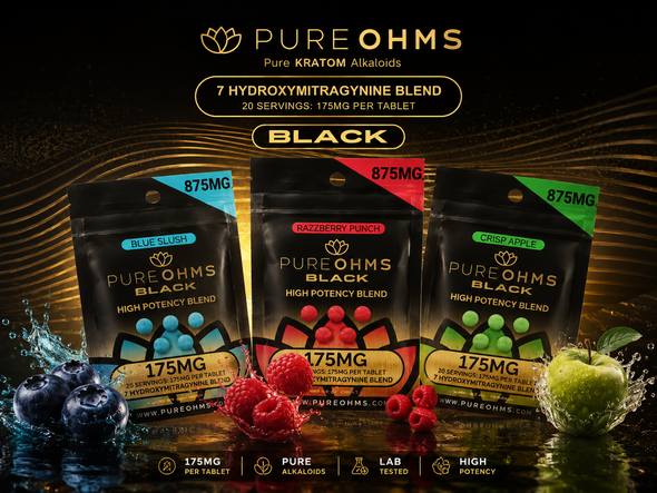 PURE OHMS BLACK - 175MG/10PK 5CT TABLETS