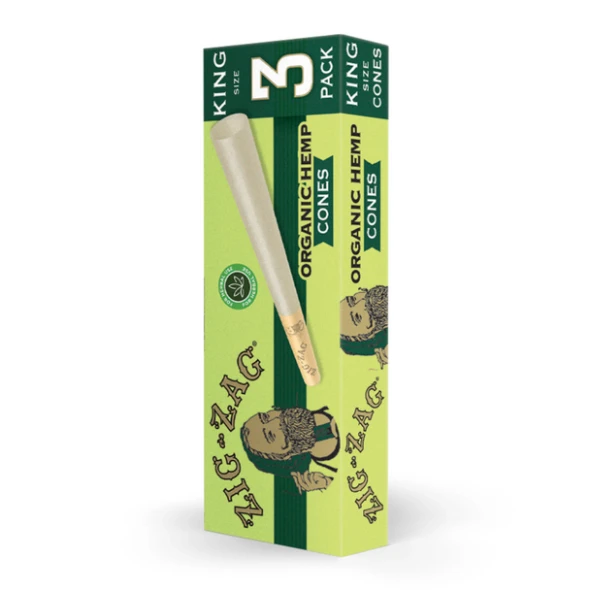 ZIG ZAG - ORGANIC HEMP CONES 24CT - KING 3PK