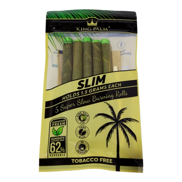 KING PALM - GREEN LEAF SLIM ROLLS - 5PK 8CT