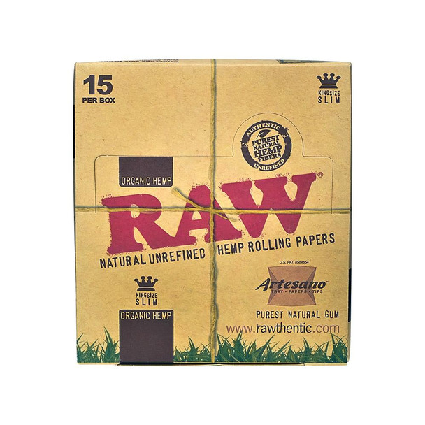 RAW - ORGANIC HEMP - KING SIZE SLIM - ARTESANO - 15 PER BOX RAW - ORGANIC HEMP - KING SIZE SLIM - ARTESANO - 15 PER BOX
