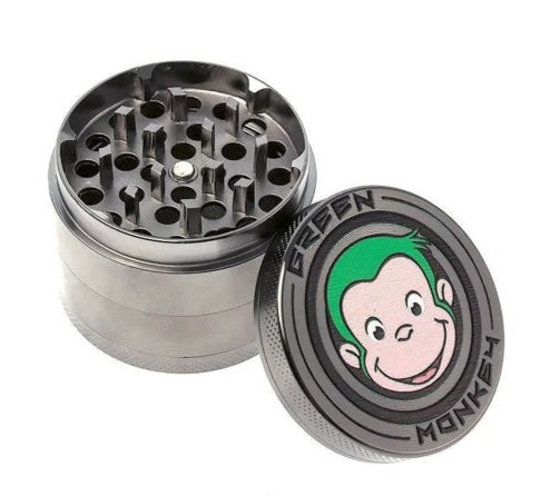 GRINDER - GREEN MONKEY - 50MM GUN METAL/BLACK 4 PIECE