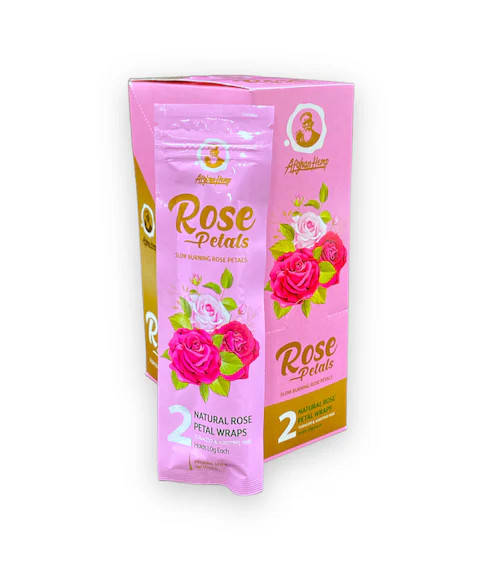 AFGHAN HEMP - SLOW BURNING ROSE PETAL WRAPS - ROSE PETALS 25 PACK
