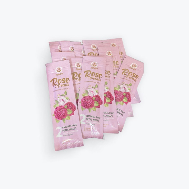 AFGHAN HEMP - SLOW BURNING ROSE PETAL WRAPS - ROSE PETALS 25 PACK
