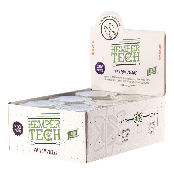 Hemper Tech - Cotton Swabs 200ct - 6 Pcs Display Box