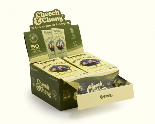 G-ROLLZ | CHEECH & CHONG - KING SIZE SLIM - 50 PAPERS + TIPS & TRAY - 16 BOOKLETS - MIX SET 1 - BIO ORGANIC GREEN HEMP