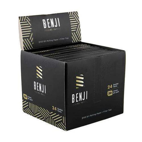 BENJI - $100 BILL ROLLING PAPERS + TIPS - 24CT
