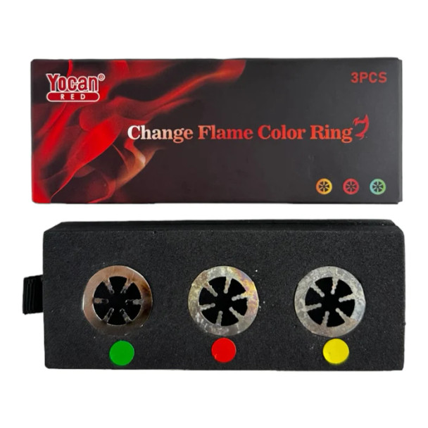 YOCAN RED - CHANGE FLAME COLOR RING - PACK OF 3