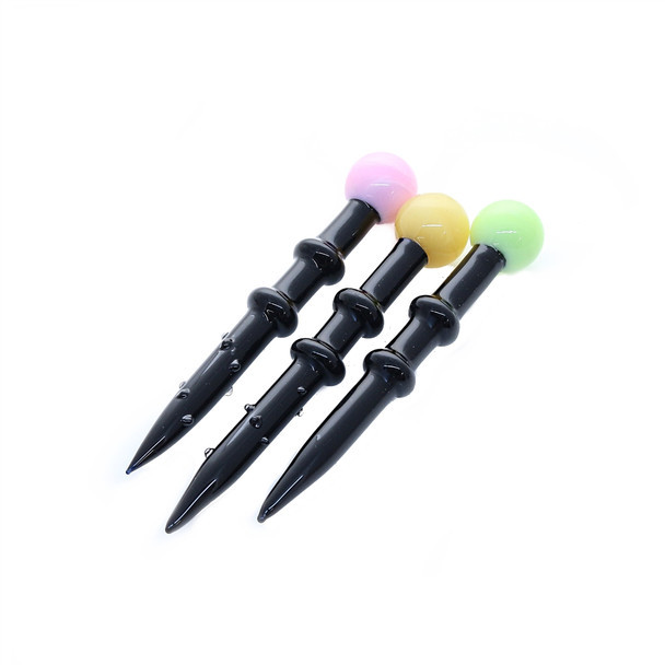 4” ASSORTED GLASS DAB TOOL WITH CAP- CU18