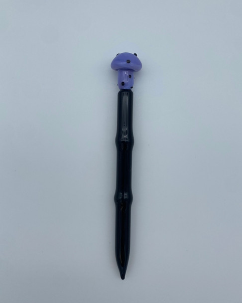 4″ ASSORTED GLASS MUSHROOM DABBING TOOL WITH CAP - CU21
