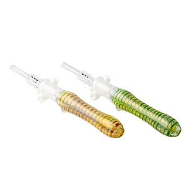 FUMED GLASS HONEY STRAW NECTAR COLLECTOR. 14MM QUARTZ TIP