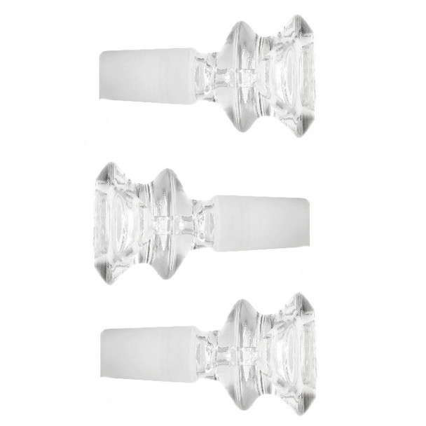 GLASS BOWL - Diamond Clear Large Flower Bowl- [14mm Male]