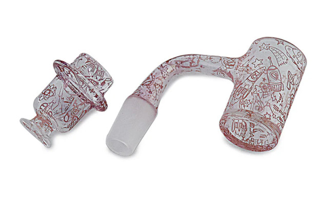 SPACE KING - BANGER - 14MM MALE - WHITE / GOLD