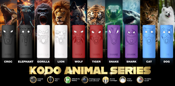 YOCAN - KODO - ANIMAL SERIES - CARTRIDGE BATTERY - DISPLAY [10PC]