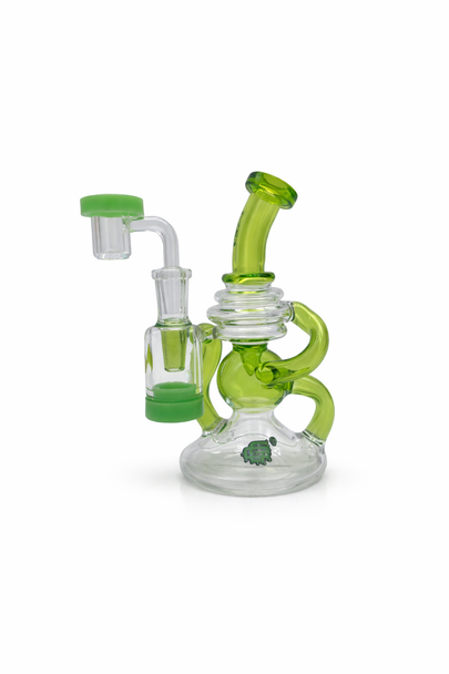 CRYSTAL GLASS - C6310 - RIG + BANGER + 5ML SILICONE CONTAINER 6.5''