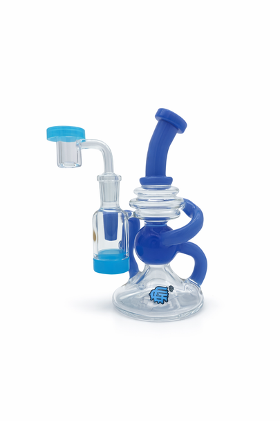 CRYSTAL GLASS - C6310 - RIG + BANGER + 5ML SILICONE CONTAINER 6.5''