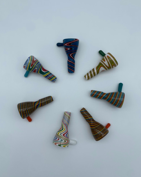 GLASS BOWL - CC418 - FULL WIG WAG COLOR {14MM]