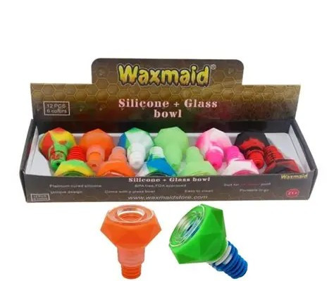 WAXMAID - SILICONE + GLASS BOWL DISPLAY - [ 14MM - 12 IN DISPLAY]