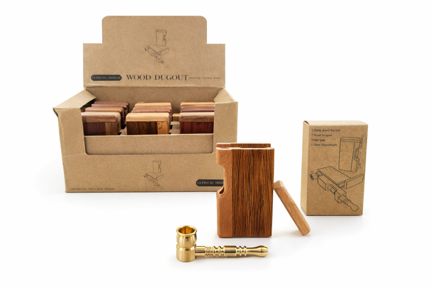 WOOD DUGOUT - ASSORTED NATURAL - 12 PIECES DISPLAY