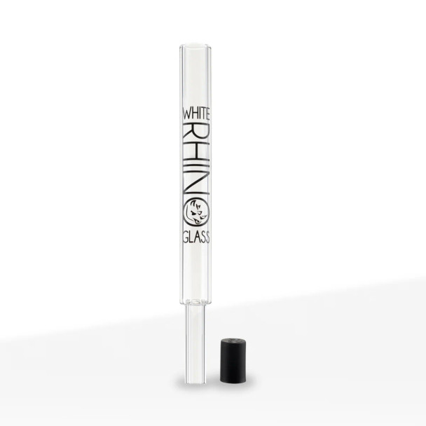 WHITE RHINO - PYREX V2 DAB STRAW W/ SILICONE CAP 25 CT