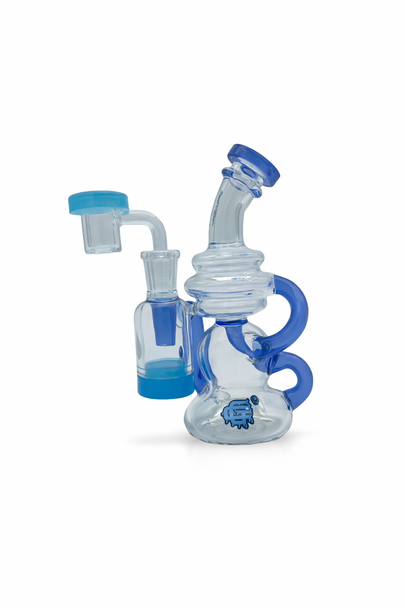 CRYSTAL GLASS - C6309 - RIG + BANGER + 5ML SILICONE CONTAINER