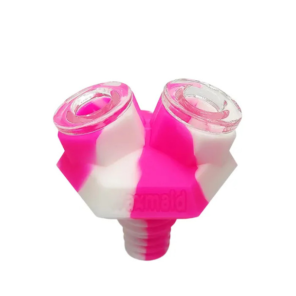 WAXMAID - TWINS - SILICONE + GLASS BOWL DISPLAY - [14MM - 12 IN DISPLAY]