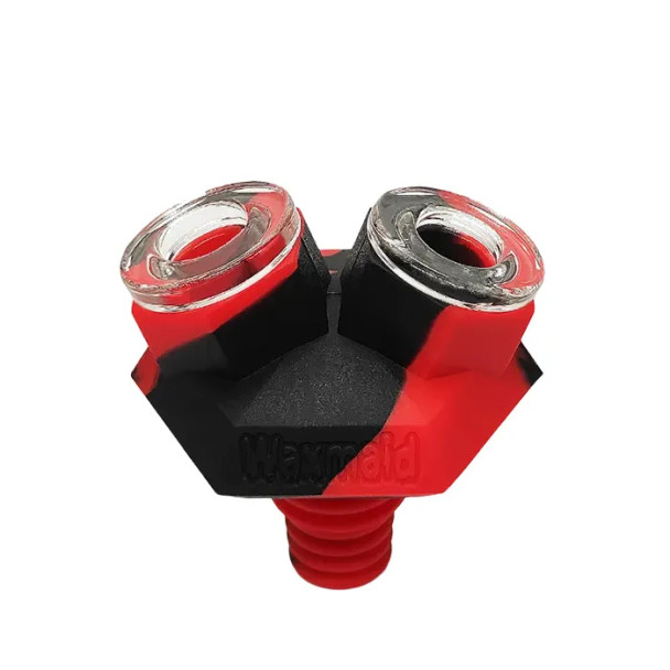 WAXMAID - TWINS - SILICONE + GLASS BOWL DISPLAY - [14MM - 12 IN DISPLAY]