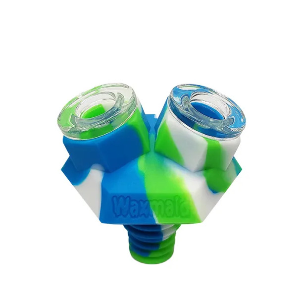 WAXMAID - TWINS - SILICONE + GLASS BOWL DISPLAY - [14MM - 12 IN DISPLAY]