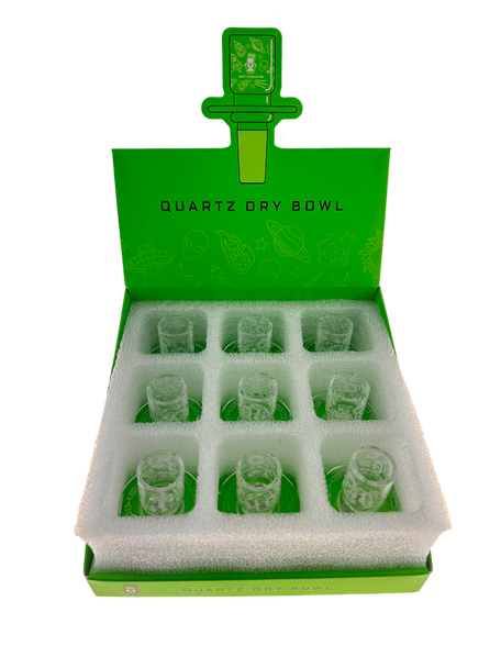 SPACE KING - 14MM QUARTZ DRY BOWL - 9PC IN DISPLAY