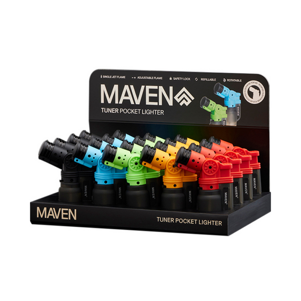 MAVEN TORCH - TUNER TRANSPARENT POCKET LIGHTER - 20PACK MAVEN TORCH - TUNER TRANSPARENT POCKET LIGHTER - 20PACK