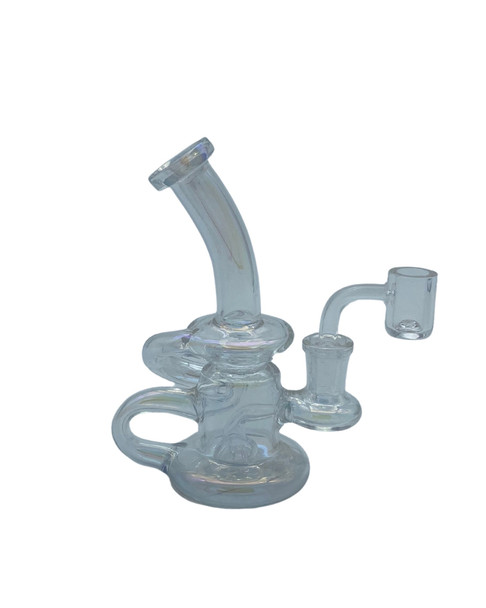 GLASS RIG W BANGER - IRIDESCENT - C6265 (6'')